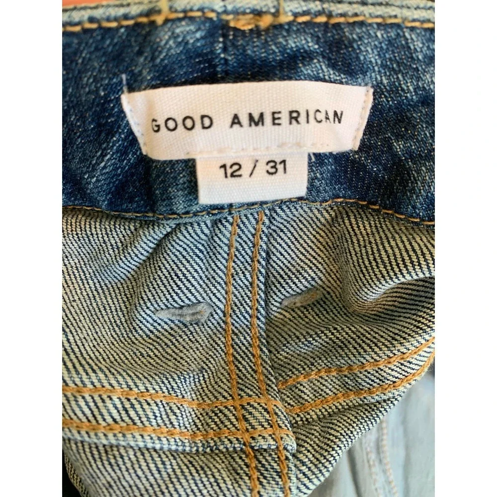 Good American - Good Classic Raw Hem Jeans - Size 12 *NEW* - Picture 8 of 10